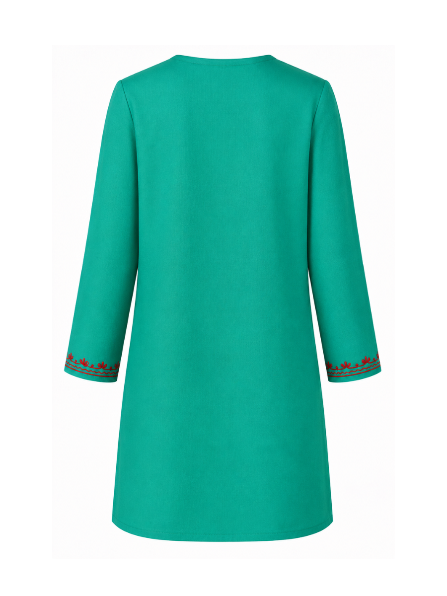 Noor : Aari embroidery summer kurti | Dark Teal